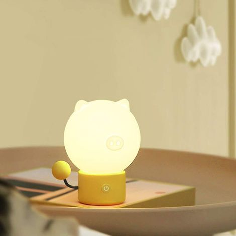 Veilleuse pour bébé, lampe de chevet LED tactile pour chambre d'enfant, rechargeable sur piles (1/5)