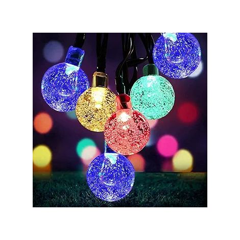 Guirlande Solaire Extérieure 7m, 50 LEDs Multicolores Imperméable, 8 Modes d'Éclairage, Décor Jardin, Terrasse, Mariage et Fête (1/4)