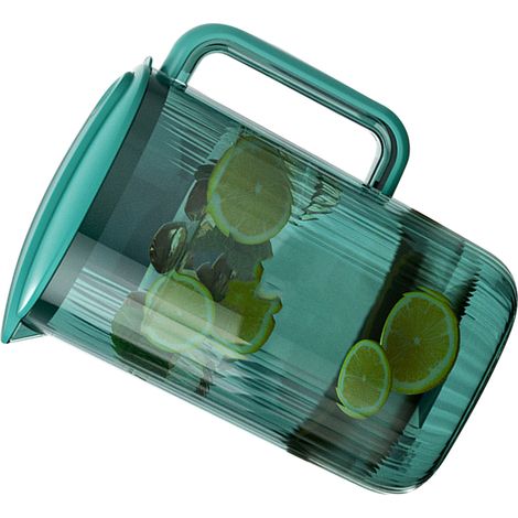 Große Kunststoffkaraffe für kaltes Wasser für den Hausgebrauch, Set aus hitzebeständigen, transparenten Bechern, Saftkaraffe für den Kühlschrank, einfache grüne Karaffe + 4 Becher (1/5)