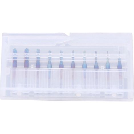 10 Stück Leiterplattenfräser, CNC-Schaftfräser, Rotationsfräser, 1/8"-Schaft, blau beschichtet, 0,8–3,175 mm