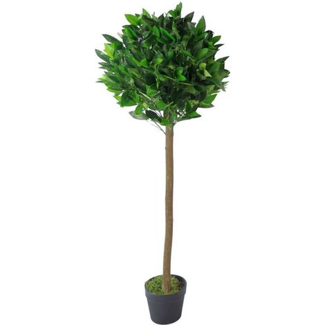 120cm Leaf Design UK Artificial Realistic Bay Laurel Topiary Ball Tree