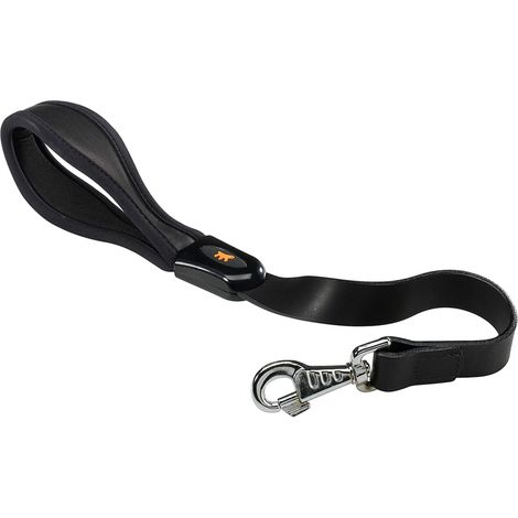 Ferplast GIOTTO BLACK GM 25/60 Guinzaglio corto in vera pelle con impugnatura ergonomica. Colore nero.. Variante GM25/60 - Misure: 25 mm x L 60 cm - Nero