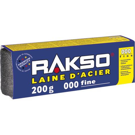 Laine d'acier 000, 200g, 1 Banderole, Paille de fer, Finition de Vernis, Polissage de Cuivre, Laiton, Huile et Cire sur Bois (1/5)