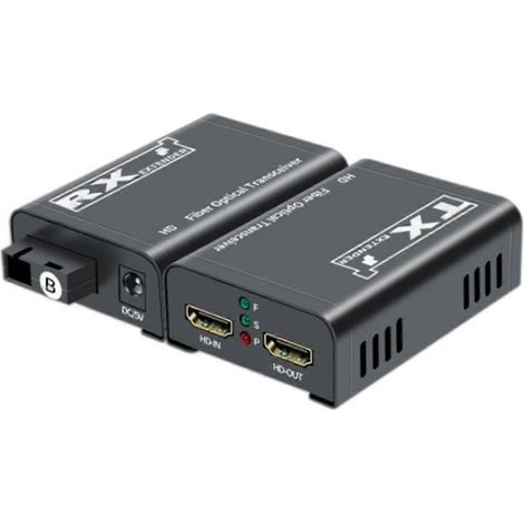 Répéteur fibre optique compatible 3 km - 1080p HD vers récepteur vidéo fibre optique - Convertisseur fibre SC simple - Prise UE (1/5)