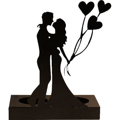 Eosnow Eisen-Kerzenhalter, romantisches Paar, Statue, Geschenke für Hochzeitstag