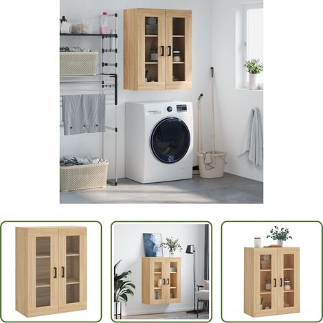 Holzschrank - Wandschrank Sonoma-Eiche 69,5x34x90 cm (1/5)