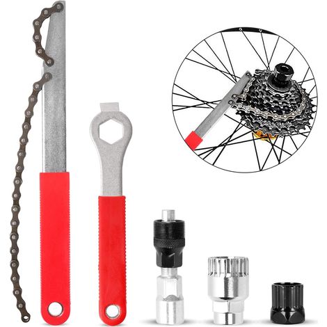 APEX Kit d'outils de réparation de vélo, comprenant : un extracteur de manivelle de vélo (avec clé de 16 mm), un outil d'extraction de roue libre et de pignon de vélo, et un outil d'extraction de verr (1/5)
