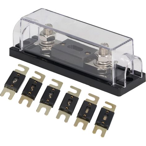 Fusible ANL avec bloc de support, 6 pièces, 60A, 80A, 100A, 150A, 250A, 300A, pour voiture, bateau, Audio stéréo (1/5)