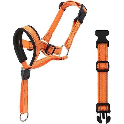 XL orange Nylon-Maulkorb für aggressive Hunde, sicherer Trainingsschutz mit schützendem Halfter, ideal für Training und Spaziergänge.