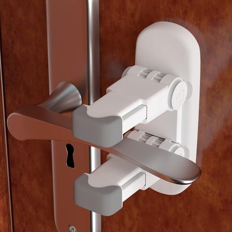 Baby safety doorstop (improved version), a set of 2 child safety locks with adhesive backing, anti-clogging child safety locks.