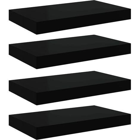 Maison Exclusive - Schweberegale 4 Stk. Schwarz 40x23,5x3,8 cm MD (1/5)
