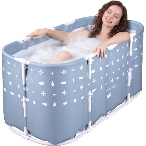1 Baignoire Pliable, 115cm, Cadre Renforcé, Tissu Oxford, Bain Glace Et Spa, Adulte (1/5)