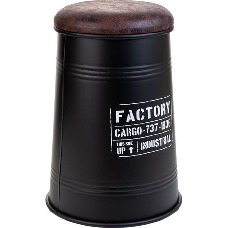 Taburete de metal tapizado impreso negro 33x47 cm (1/5)