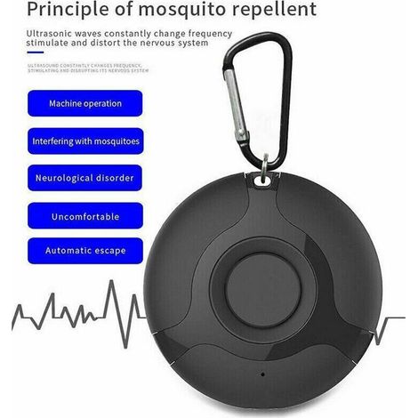 Tragbares USB-Ultraschall-Insektenabwehrgerät für den Außenbereich, Schwarz (1/5)