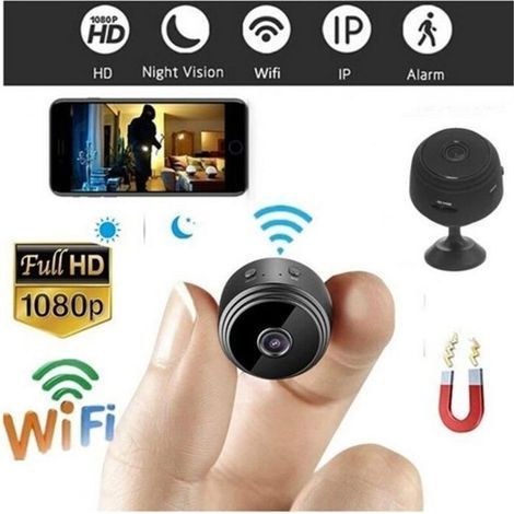pair A9 HD 1080P Mini Caméra Sans Fil Wifi Sécurité Cam Vision Nocturne Détection de Mouvement (1/4)