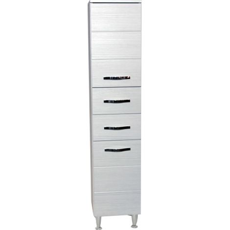 Meuble de salle de bain colonne blanc Antonella avec 2 portes + tiroirs cm33x33x160h en MDF