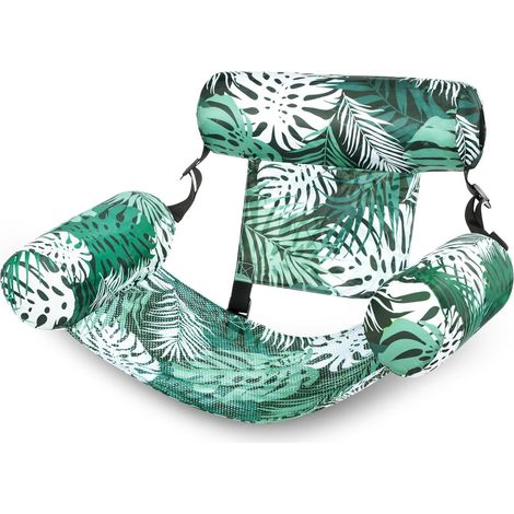 Hamac et chaise gonflables flottants pour adultes  Compatibles avec les transats aquatiques, parfaits pour se détendre au bord de la piscine et à la plage, vert