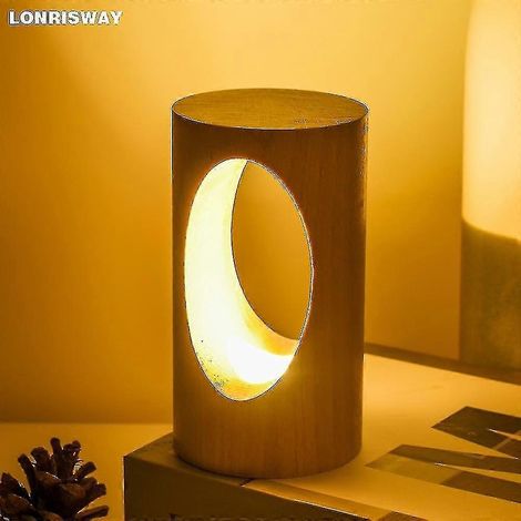 Lampe de bureau LED en bois, veilleuse (1/5)