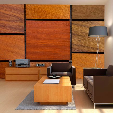 Papier peint cubes en bois - 150 x 105 cm