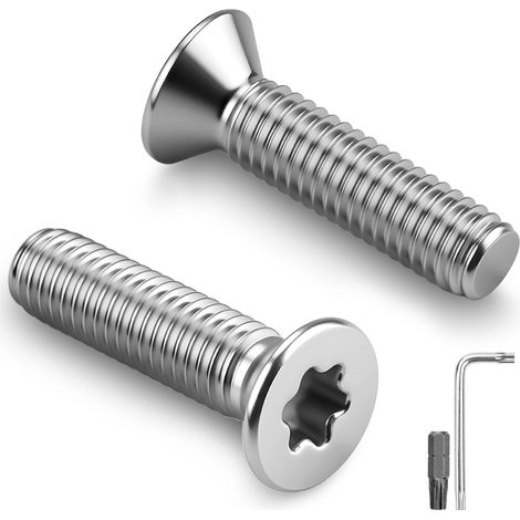 Lot de 30 vis à tête fraisée M6 x 20 mm avec entraînement Torx, en acier inoxydable 304 A2 V2A, vis à tête fraisée à filetage complet avec clé Torx et tournevis pour bois, machines (1/5)