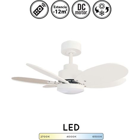 Ventilador de techo con luz silencioso DC con mando Rainbow blanco 75 cm invierno-verano color luz regulable (1/5)