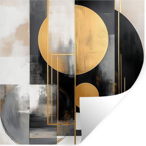 ADHESIVO DE PARED Abstracto - Oro - Plata - Formas - Estética - Moderno 50x50 (1/5)