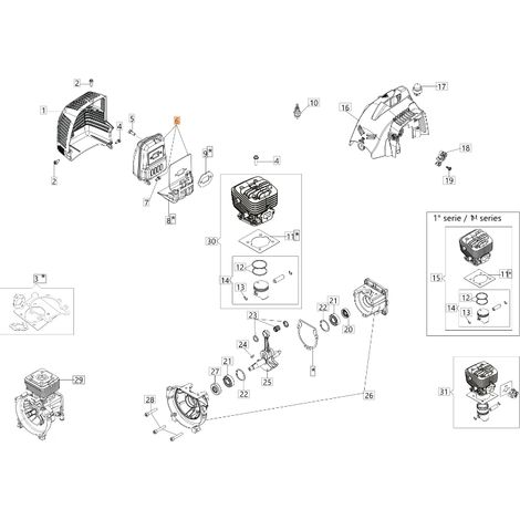Kit silencieux ORIGINAL OLEOMAC pour unités de moteur BC 300 D 61290075A (1/2)