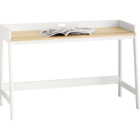 Mesa de Escritorio, Mesa de Ordenador con un Estante,Color Blanco, L 125 x H 80 cm FWT41-WN SoBuy ES