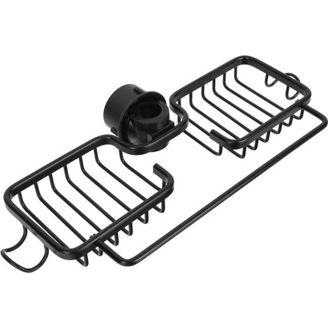 Support de robinet suspendu, organisateur d'évier, évier en aluminium avec bonde rapide, accessoires de rangement de cuisine noirs-AquaForge (1/5)