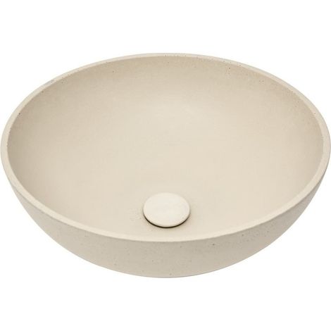 SAT Cemento lavabo 42x42 cm sable mat sans trou pour mélangeur, sans trop-plein CEM4242P