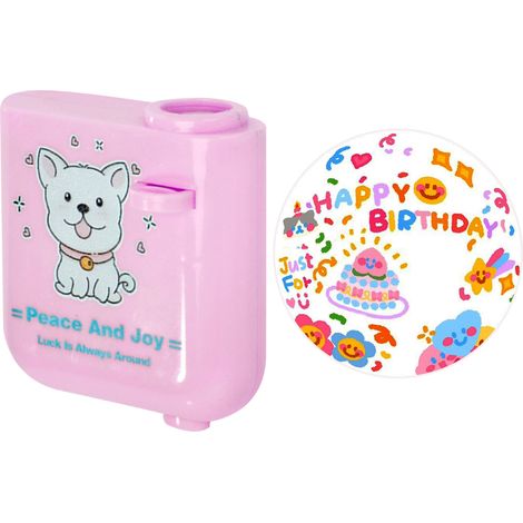 Mini projecteur d'anniversaire, lampe de projection portable pour enfants, ronde, lot de 3, rose (1/2)