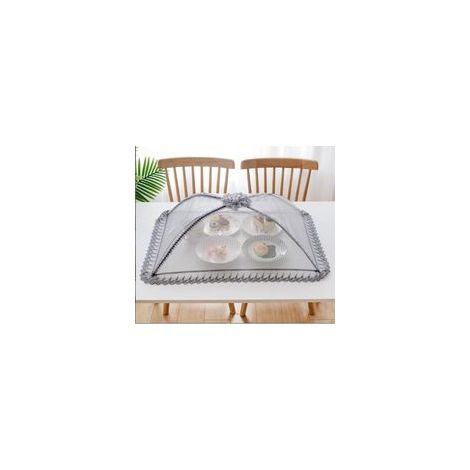 Cloche alimentaire en maille de qualité supérieure -50 x 70 cm - Réutilisable et pliable - Pour pique-nique, extérieur -Protège les aliments contre les mouches, les insectes, les moustiques (1/4)