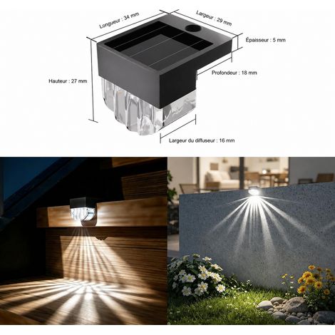 Mini balise solaire LED d'escalier demi-cercle lumière blanche réf 8167 1 kg – Livraison gratuite