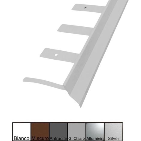 Gocciolatoio/Angolare/Giunzione NOR in Alluminio per Balconi e Terrazze - Barra da 2,7 metri : Colore - Antracite, Modello - GOCCIOLATOIO CURVABILE