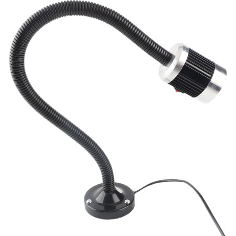 Lampe de travail LED industrielle à col de cygne, base magnétique ronde, pour machine-outil CNC et tour, 220V AC, 3W (1/5)