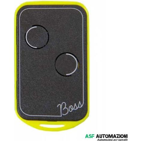 Trasmettitore 2 canali codice fisso quarzo 30.900 Mhz autoapprendente automazione cancelli Nologo BOSS-QC2-Y - Giallo