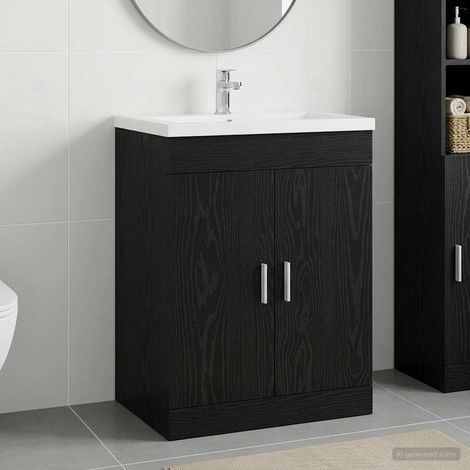 Gabinete de baño debajo del lavabo Roble Negro