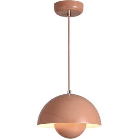 Luminaire Suspendu LED, Insertion En Forme De Boule Encastré Lumière Modernisme Suspension En Métal Lampe Suspendue Pour Salon Chambre Salle À Manger Cuisine Îlot-10"/25cm Rose macaron, lumière tricol (1/5)