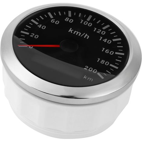 85-mm-GPS-Tachometer, wasserdicht bis 200 km/h, Kilometerzähler für Boot, Auto, Yacht, Motorrad, schwarzes Zifferblatt (1/5)