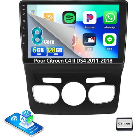 Autoradio Android 14 10 Pouces 6Go+128Go pour Citroën C4 II / DS4 (2011-2018) - 8-Cœurs, 4G, Apple CarPlay, GPS, Wi-Fi - 6+128G (1/5)