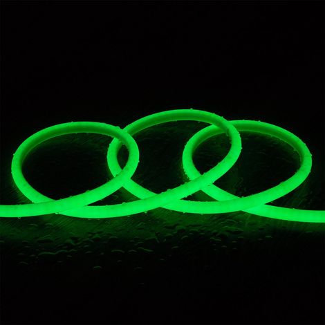 Striscia LED Neon Regolabile 220V Circolare SFLEX14 IP65 su Misura Taglio ogni 100 cm Verde 50 m (1/4)