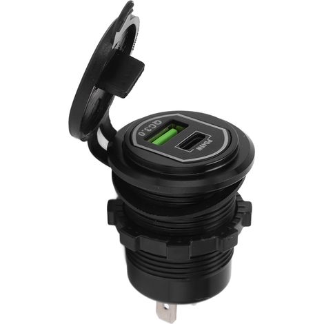 Wasserdichter USB-Kfz-Ladeadapter mit zwei Anschlüssen, 12–24 V Schnellladung (1/5)