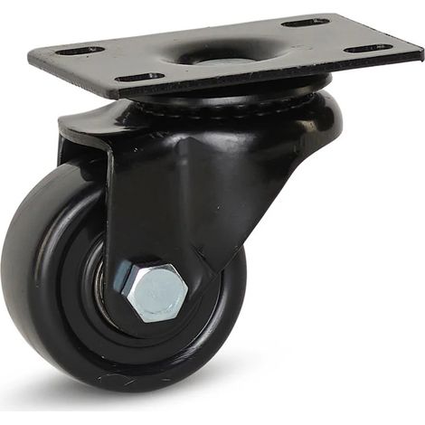 Roue pivotante - MESO - Nylon noir - Platine - 50mm - 150kg