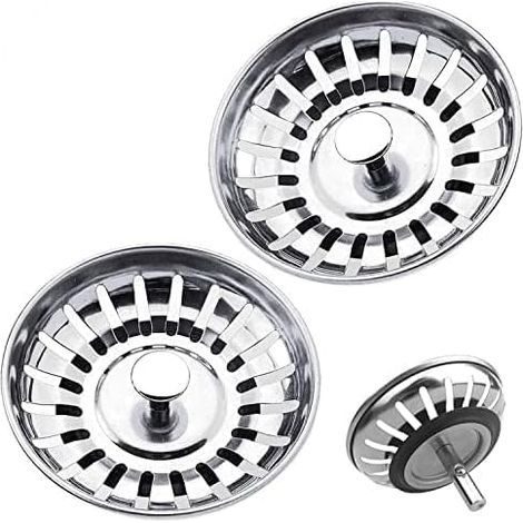 Pack Stainless Steel Sink Plug 82mm Replacement Sink Stopper Drain Plug for Food/Hair Catcher - for Kitchen Sink Holes 82.3-84mm (1/5)
