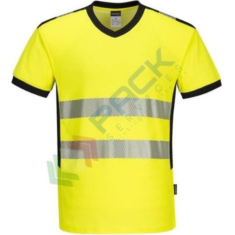 T-shirt Col V Pw3 Hi-vis Couleur : Jaune/noir Taille 4xl - Portwest (1/2)