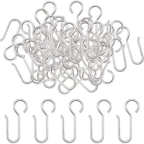 100 pièces Crochets Rideaux Rail,Crochet pour Rideau en Zinc à Usage intensif,pour Les Rideau de Porte,etc(50x28mm) (1/5)