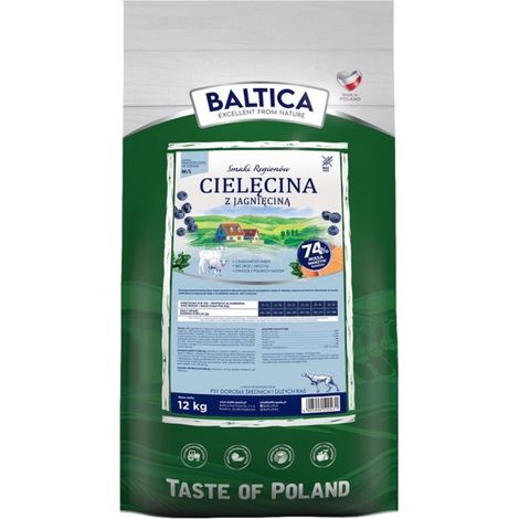 Trockenfutter für Hunde Baltica Regionalgeschmack Kalb mit Lamm M/L 12 kg (1/2)