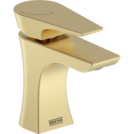 Bristan Hourglass Eco Start ES BAS Brushed Brass Mono Basin Mixer Tap + Waste (1/5)