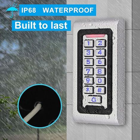 Waterproof Access Control System Kit with Control Keyboard, Electric Magnetic Lock Door Exit Button for Single Door Entry System (1/4)