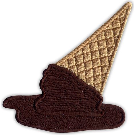 Patchion „Geschmolzenes Eis“ – Schokolade – Magnetische Rückseite – Gestickter Aufnäher/Abzeichen/Emblem